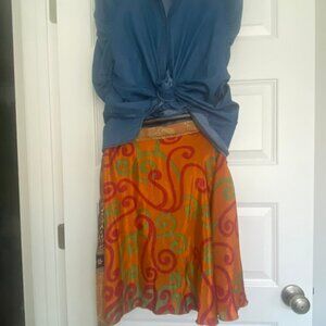 Set of THREE - Darn Good Yarn Mini Sari Wrap Skirts - Fits Sizes 8-20